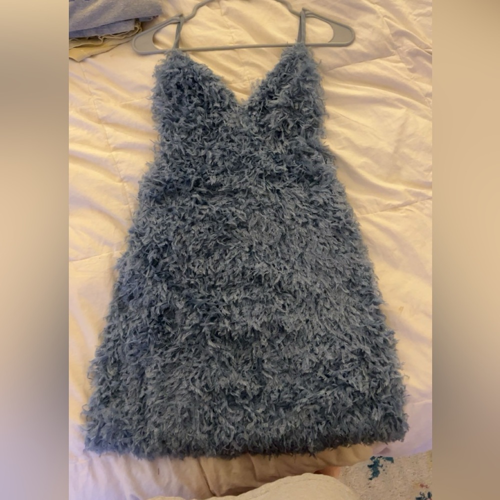Super cute blue fluffy dress! Brand new with tags from a boutique in Charleston!